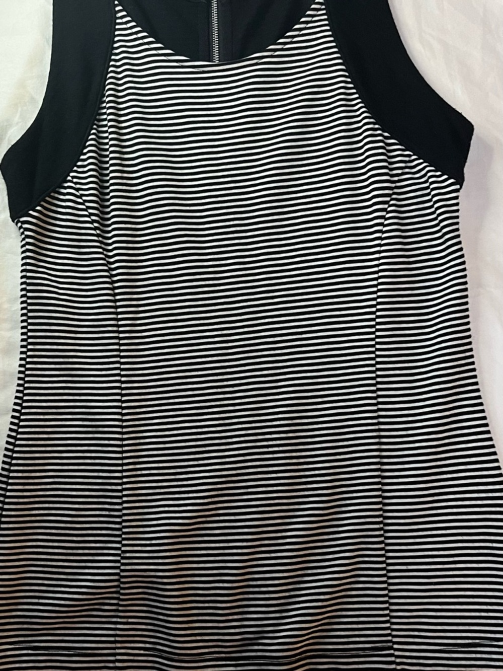 Banana Republic Black & White Striped Tank with Black Trim